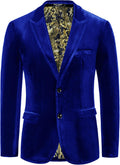 Mens Velvet Blazer Jacket Two Button Sport Coat for Men - Velvet
