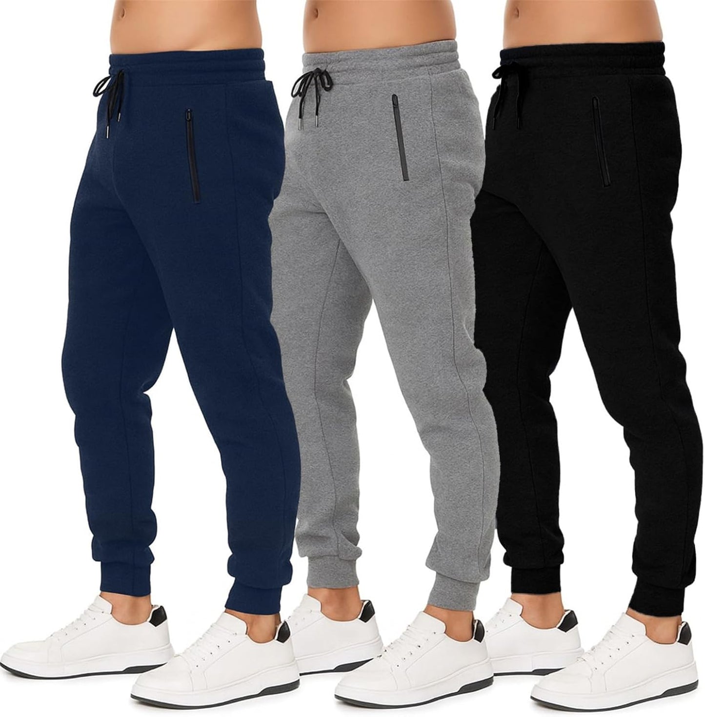Mens Athletic Sweatpants with Pockets & Zipper for Comfort