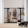 FURTIME 29-41 in Baby Gate with Cat Door - Sturdy Auto Close Safety