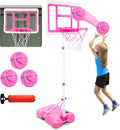Kids Basketball Hoop with Stand Adjustable Height 3.5ft-6.2ft - Pink