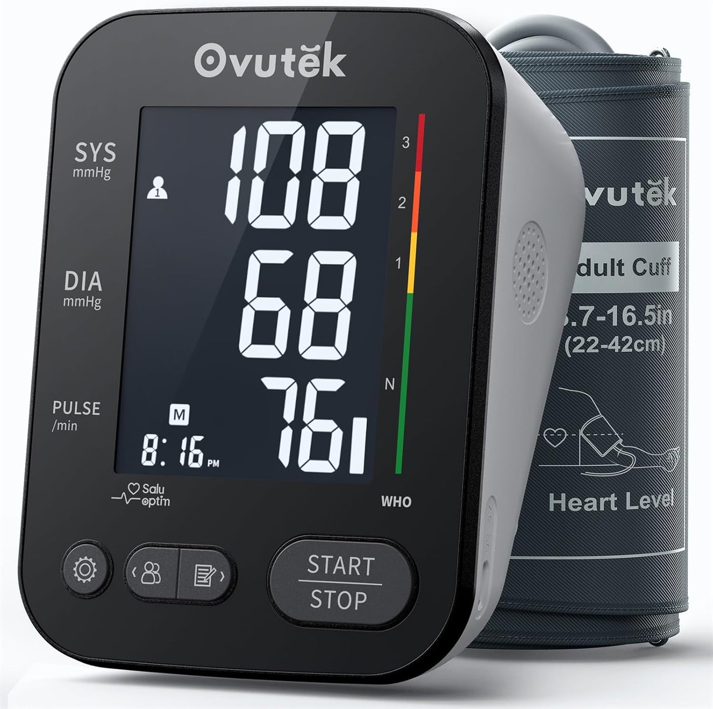 Accurate Blood Pressure Monitor with Backlit Display for Home Use