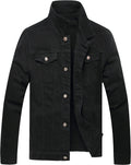 Denim Jacket Men Stretch Slim Fit Ripped Trucker - Classic Look
