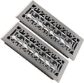 2 Pack Floor Register 4x12 in Heavy Duty Steel - Walkable Satin Nickel