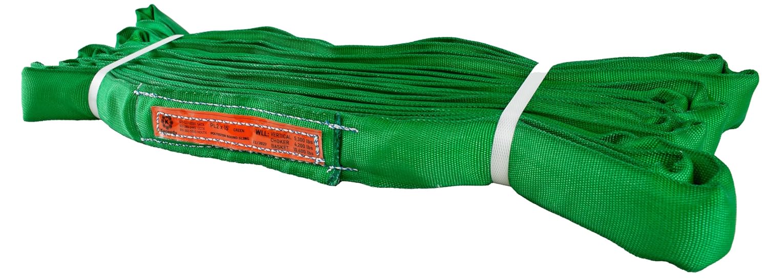 Power Lift PL2x16ft Green Polyester Round Sling for Heavy Loads