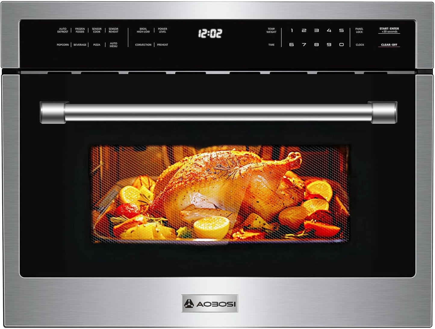 24 Built-in Microwave Convection Oven: Air Fryer Combo, 12 Cooking Modes