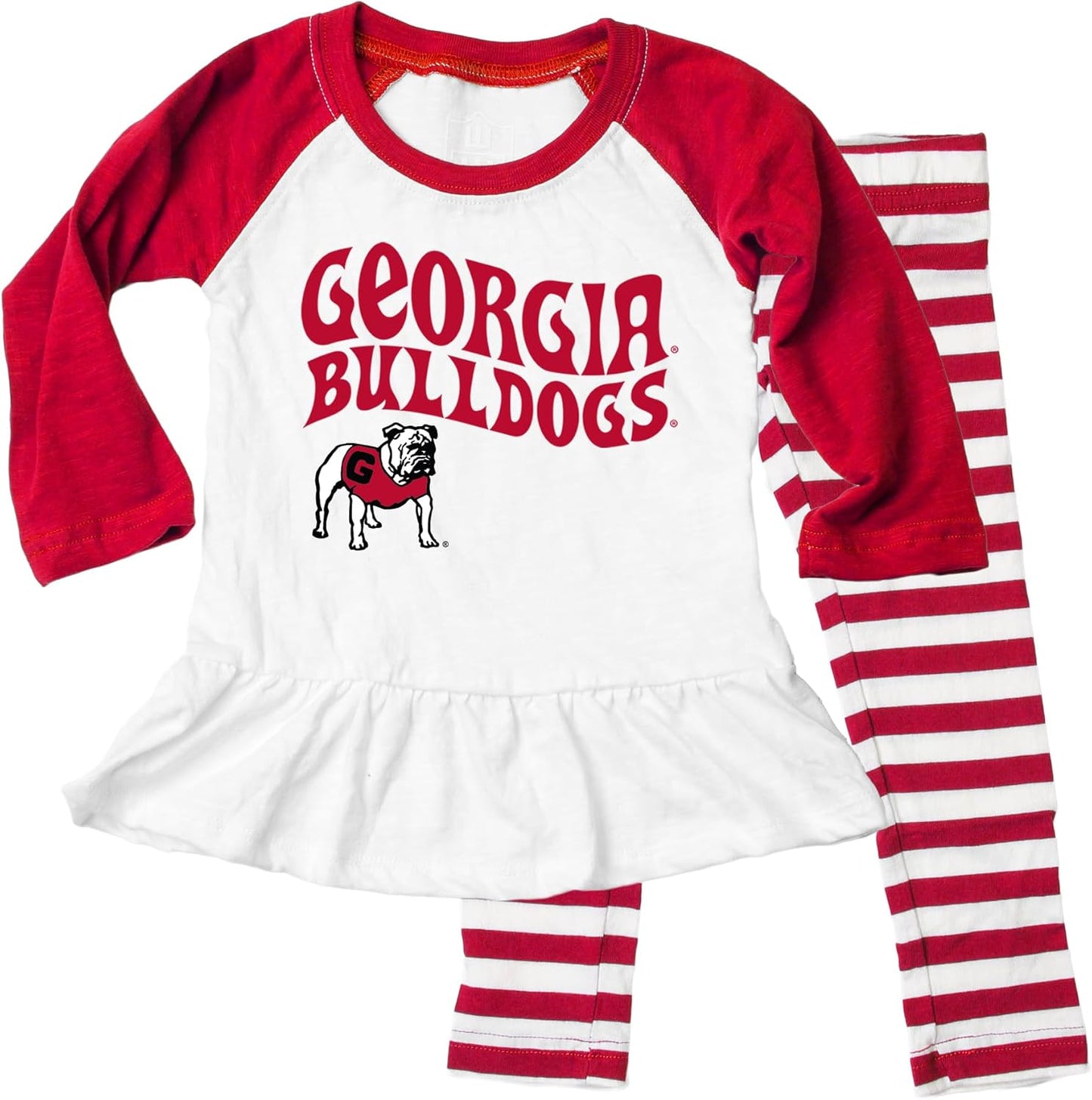 NCAA Infant Girls Ruffle Raglan Set by Wes and Willy for Comfort