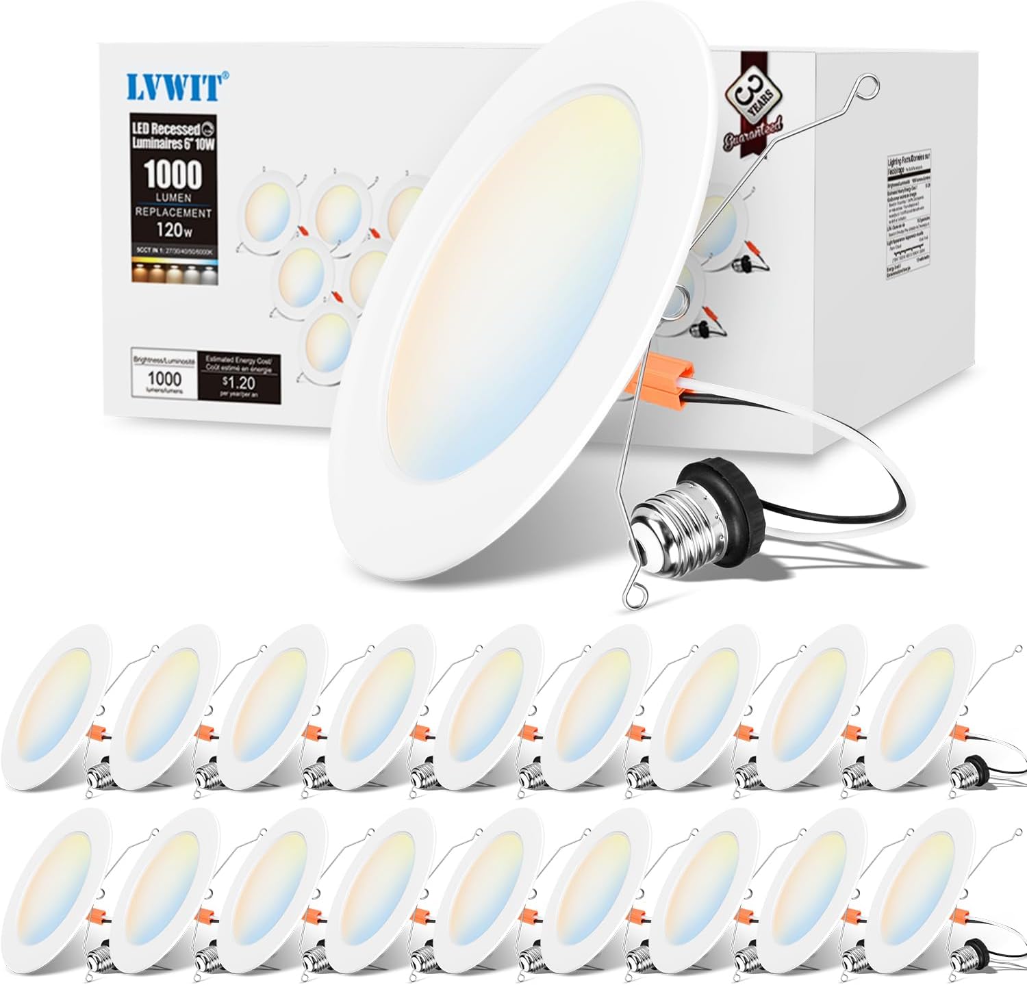 LVWIT 6 inch LED Recessed Lighting for Modern Interiors