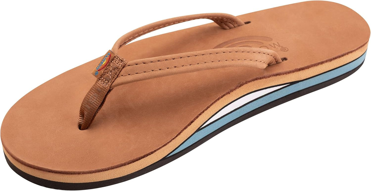 Rainbow Sandals Women's Double Layer Narrow Strap Leather Sandals