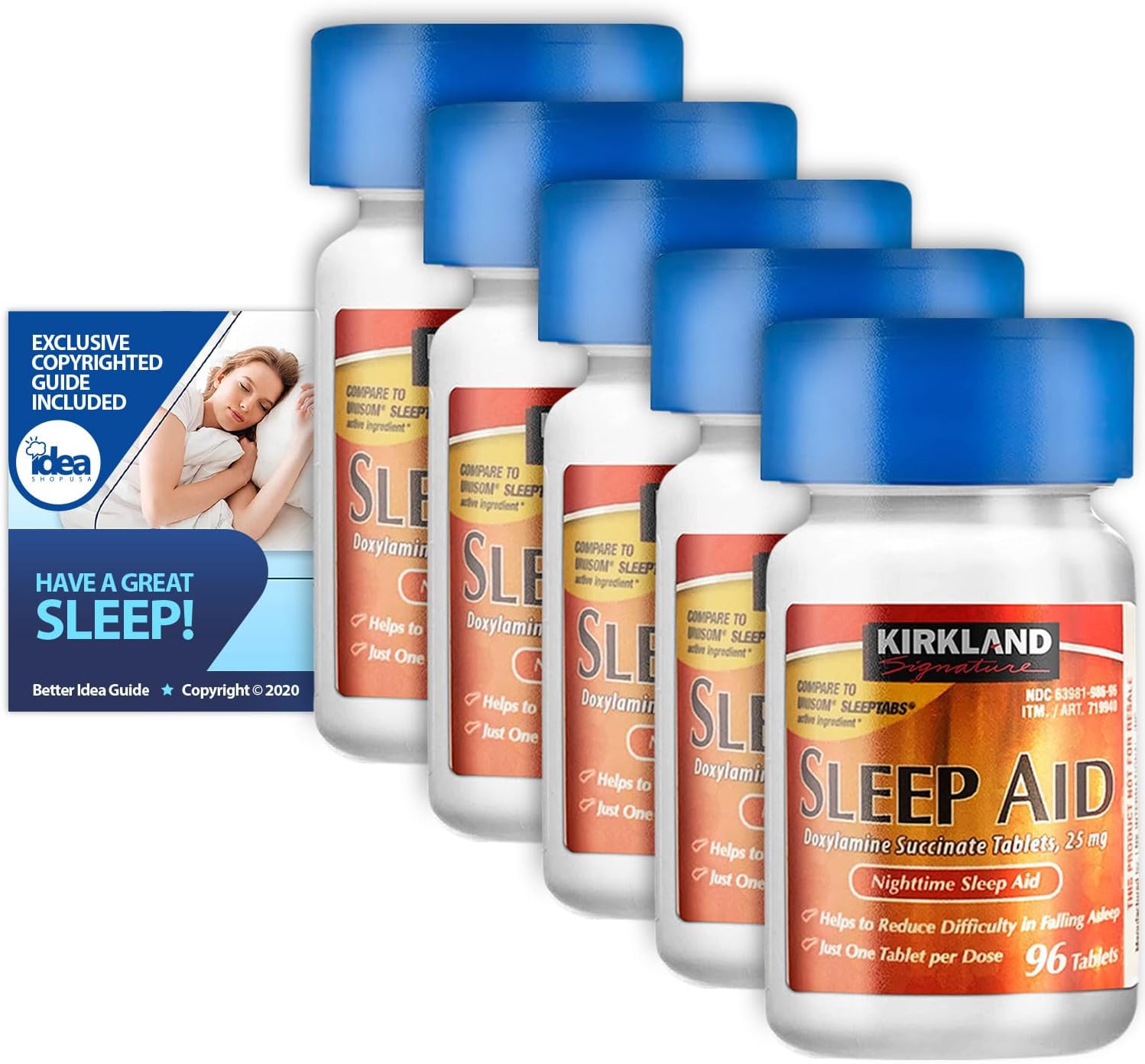 KS Nighttime Sleep Aid 25 mg Doxylamine Succinate Tablets 96 Ct