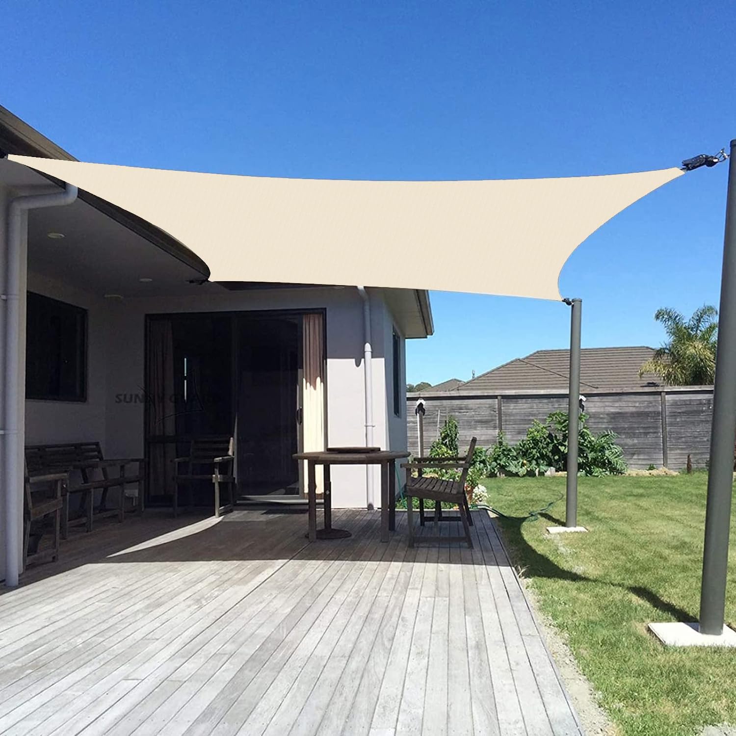 Custom Size 7ftx12ft Butter Cream Sun Shade Sail for Outdoor Use
