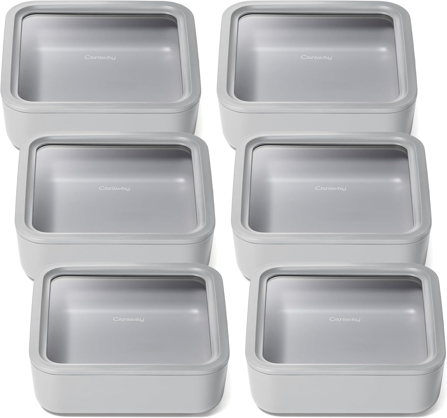 Caraway 6pc Glass Food Storage Set for Fresh Leftovers
