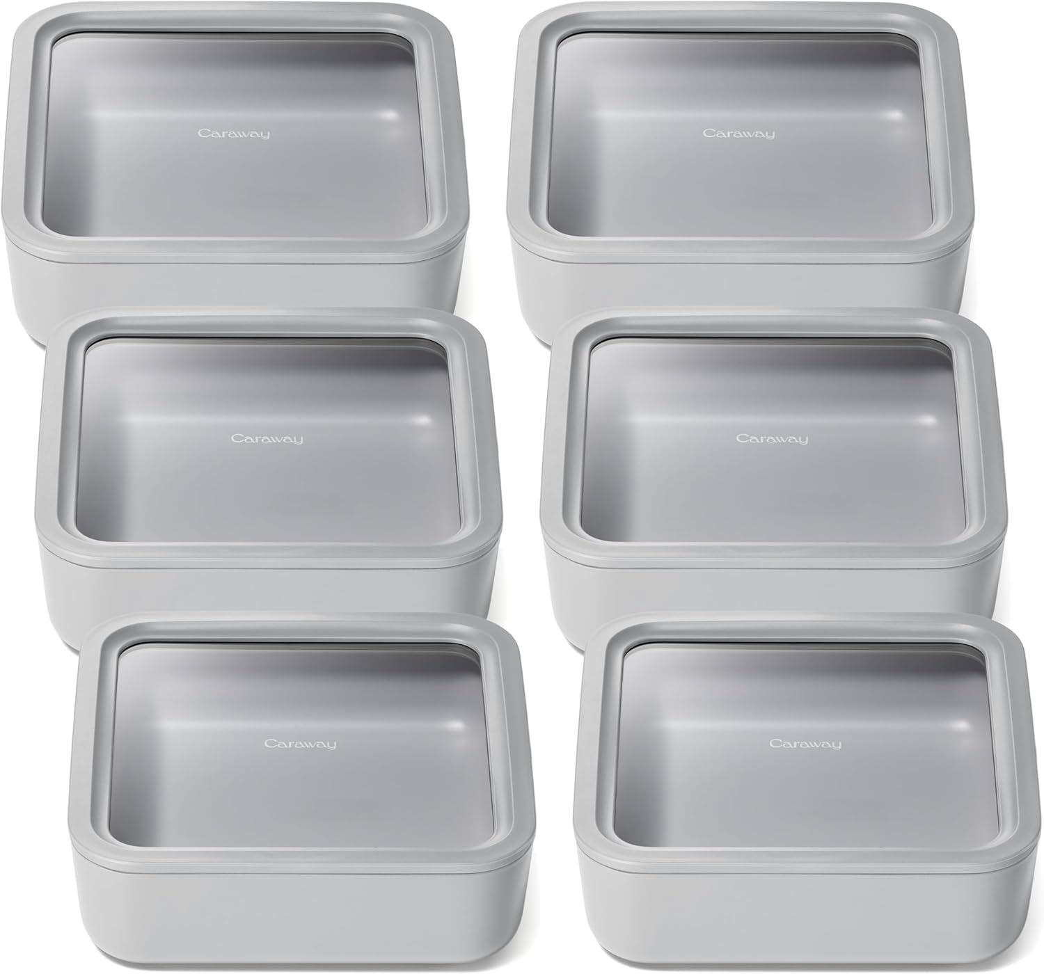 Caraway 6pc Glass Food Storage Set for Fresh Leftovers