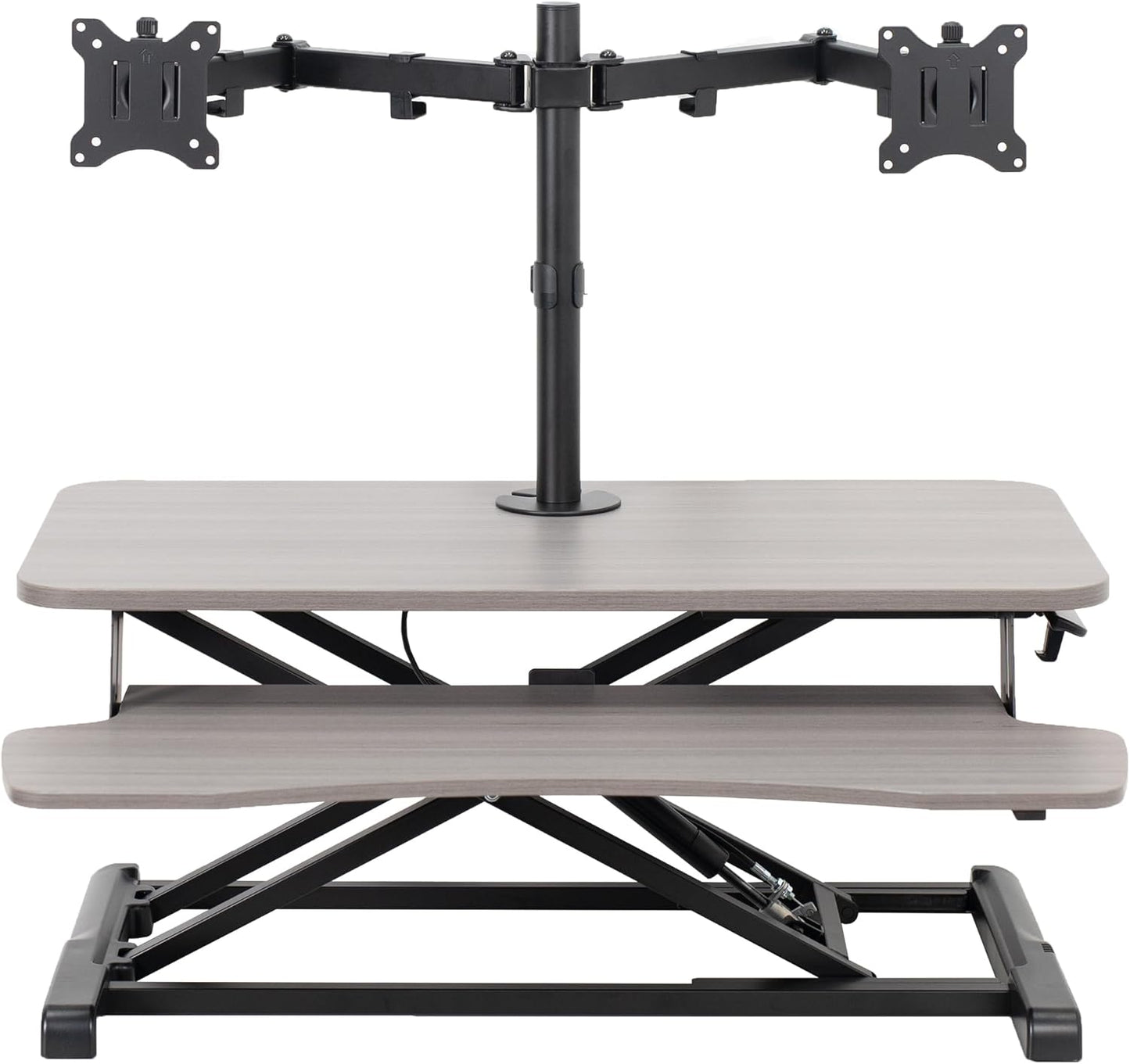 Height Adjustable 32ft Desk Riser with Dual Monitor Mount