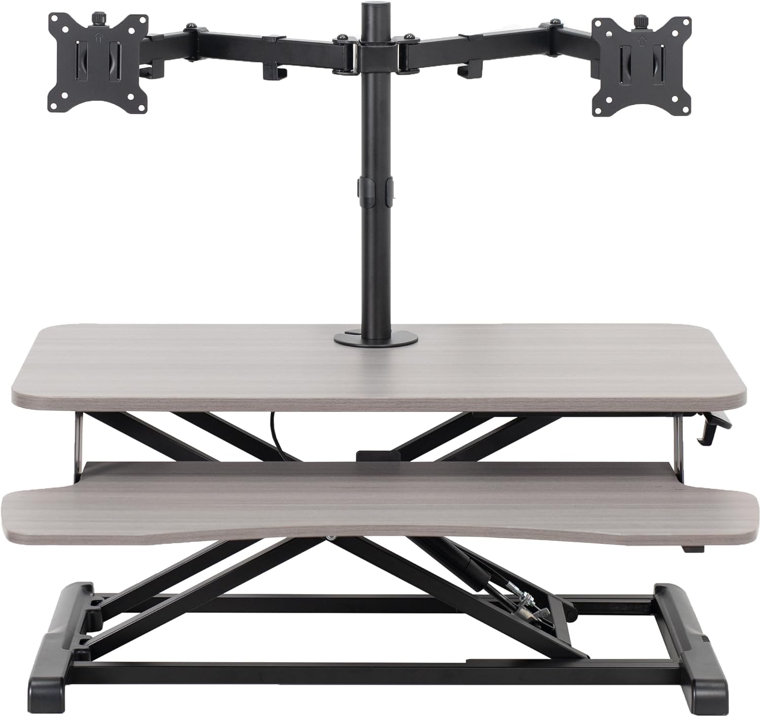 Height Adjustable 32ft Desk Riser with Dual Monitor Mount