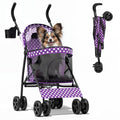 Compact Pet Stroller for Small-Medium Dogs and Cats - Foldable Travel