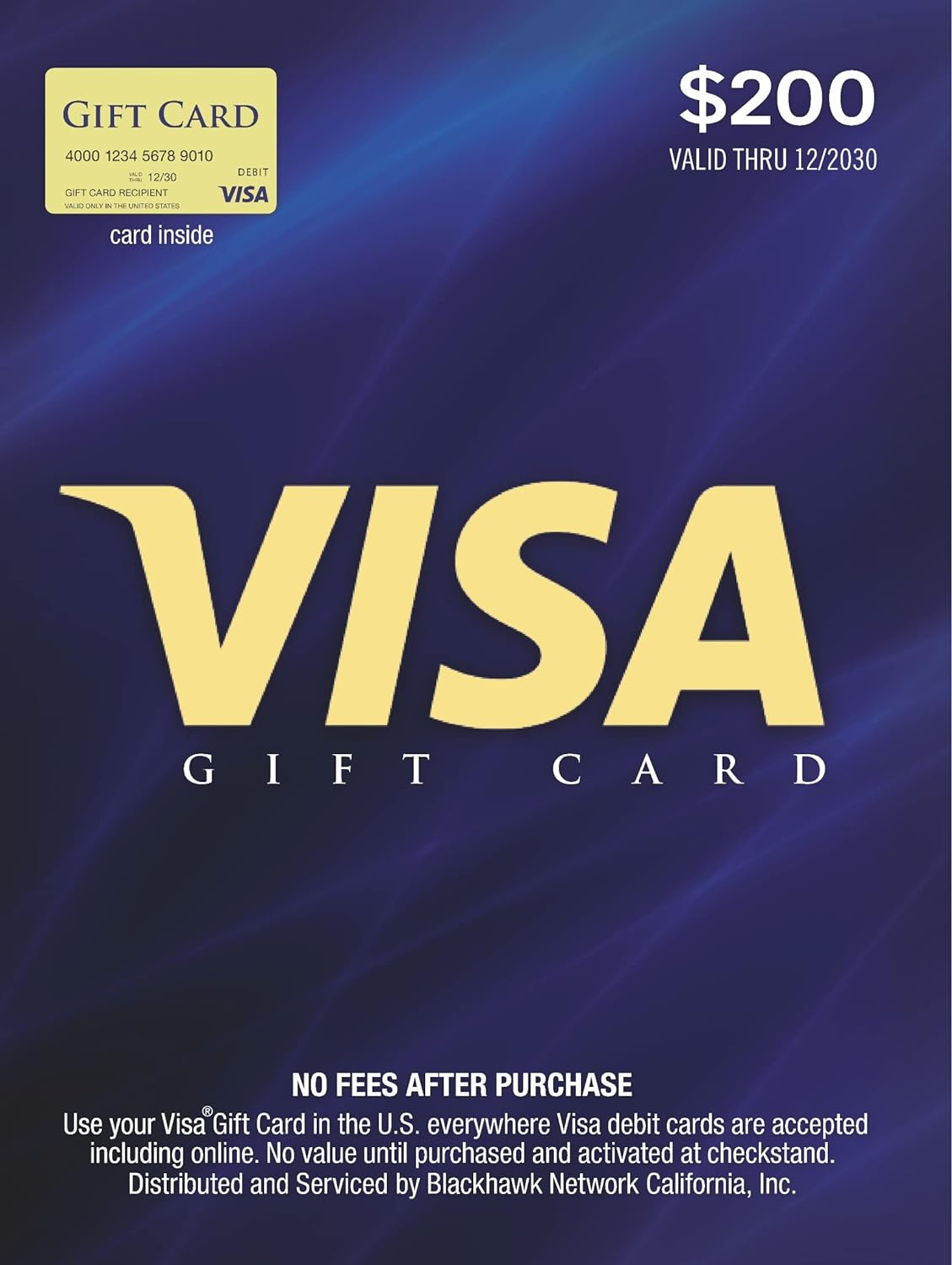 Visa $200 Gift Card - Perfect for Any Occasion with No Fees