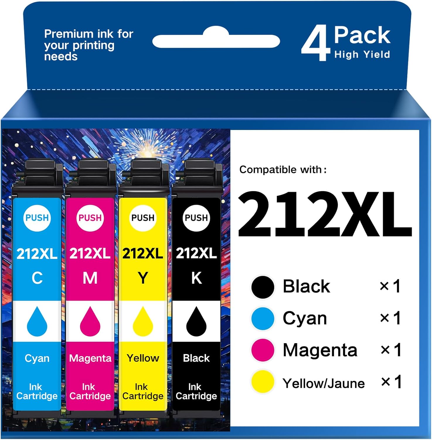 Print More! MOGUTOU Remanufactured 212XL Ink Combo Pack