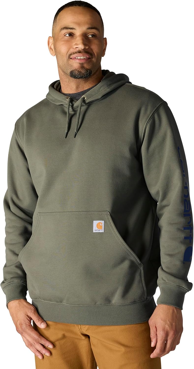Midweight Signature Sleeve Logo Hooded Sweatshirt for Men 55ft60