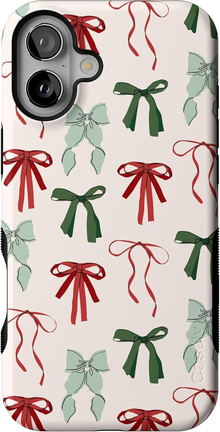 Casely iPhone 16 Plus Case - Festive Girlie Holiday Bows