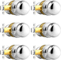 Probrico Passage Door Knobs Polished Chrome 6 Pack - Simple Hallway