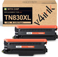 V4INK TN830XL Toner Cartridge 2PK - High Yield Replacement for Brother