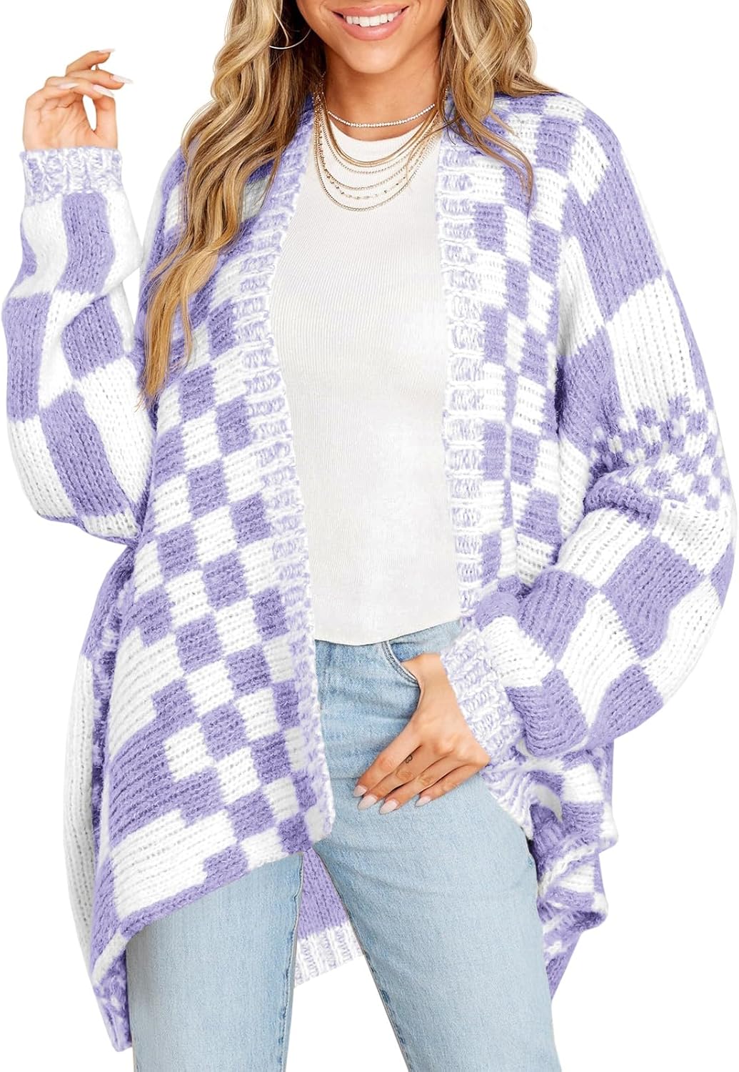 Stylish Womens Checkered Sweater Cardigans for Every Occasion