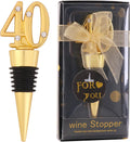 24 Pack 40th Birthday Wine Bottle Stoppers - Black & Gold Party Favors