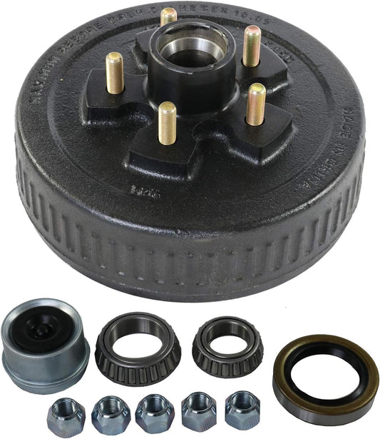 JDMSPEED 10in x 2-1/4in Trailer Brake Hub Drum Kit for 3500 Lbs