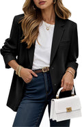 Women's Casual Business Blazer Notched Lapel One Button - Office