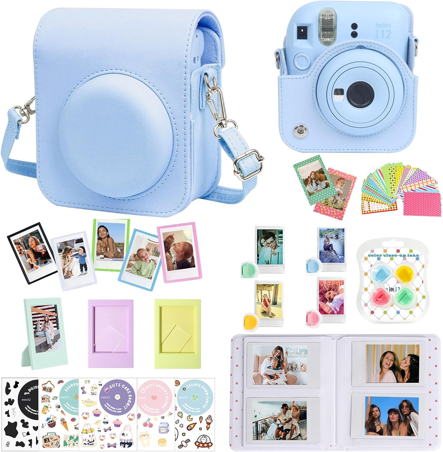 Instax Mini 12 Accessory Bundle - Pastel Blue