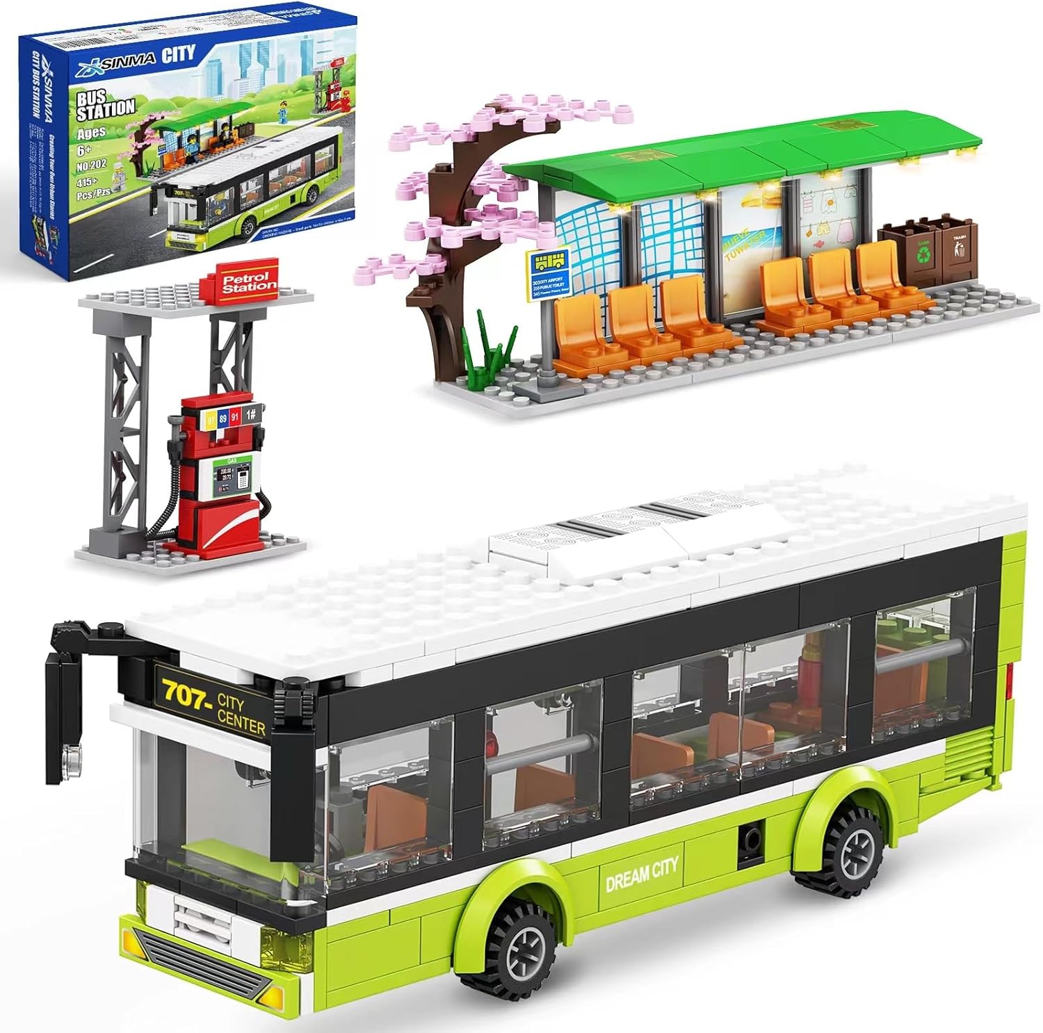 City Bus Station Toy Set - 415 Pcs - Great Gift!