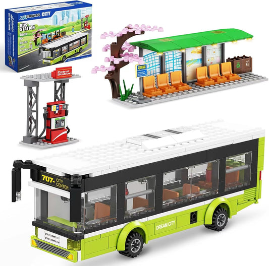 City Bus Station Toy Set - 415 Pcs - Great Gift!