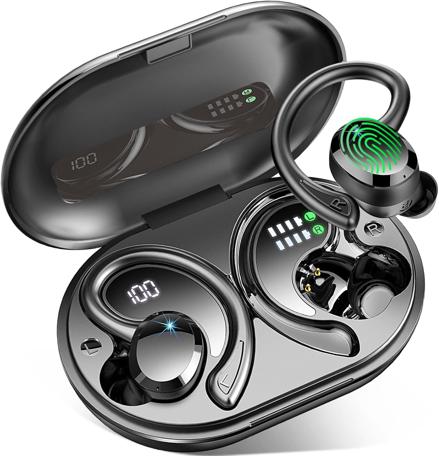 Wireless Earbuds Sport with 60H Playtime and Noise Cancelling