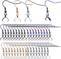 40pcs Stainless Steel Earring Hooks with Clasp - 4 Colors
