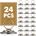 24 Pcs Table Number Holders Metal Place Card Holders - Bronze