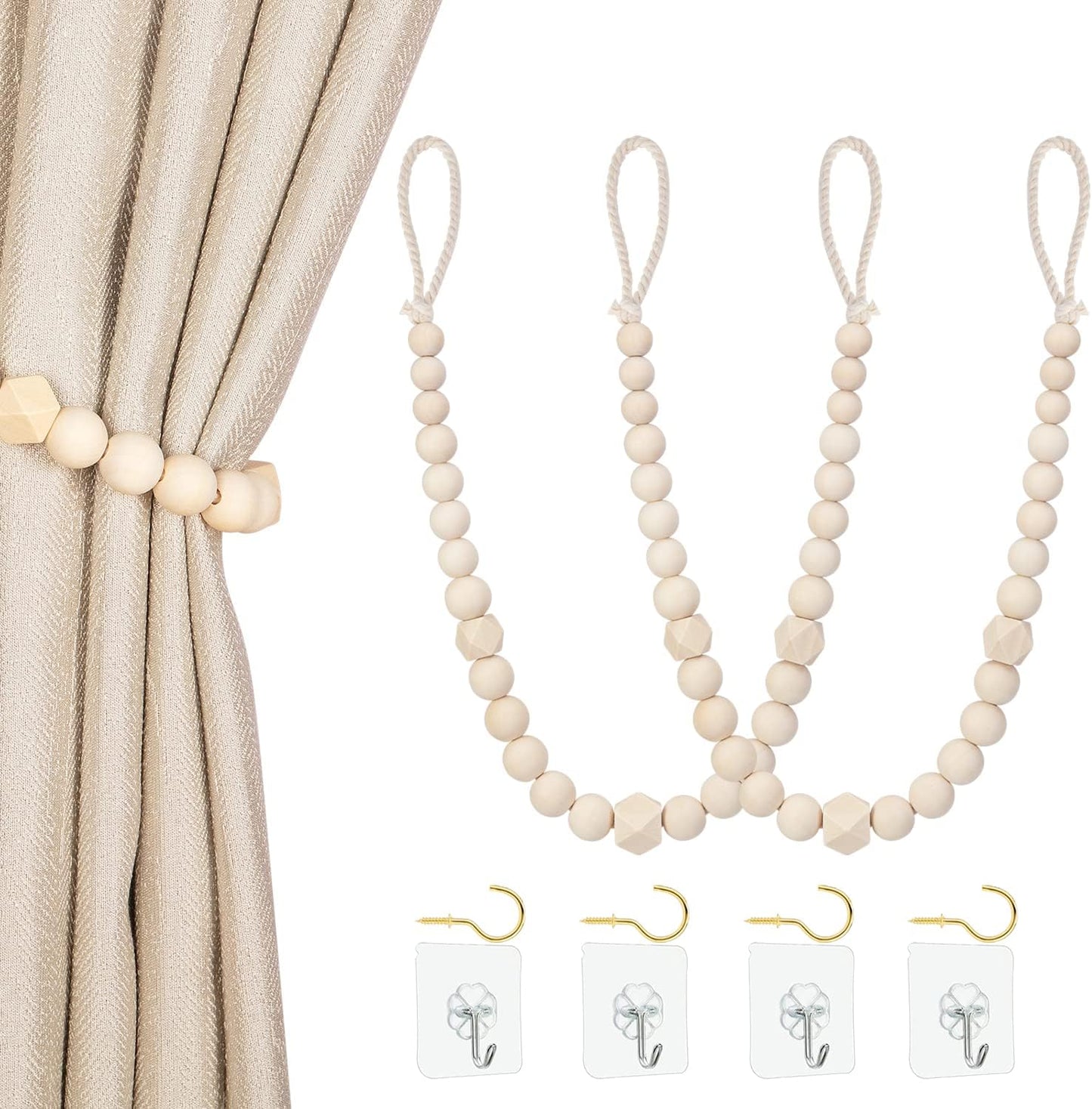 Boho Farmhouse Curtain Tiebacks - Set of 2