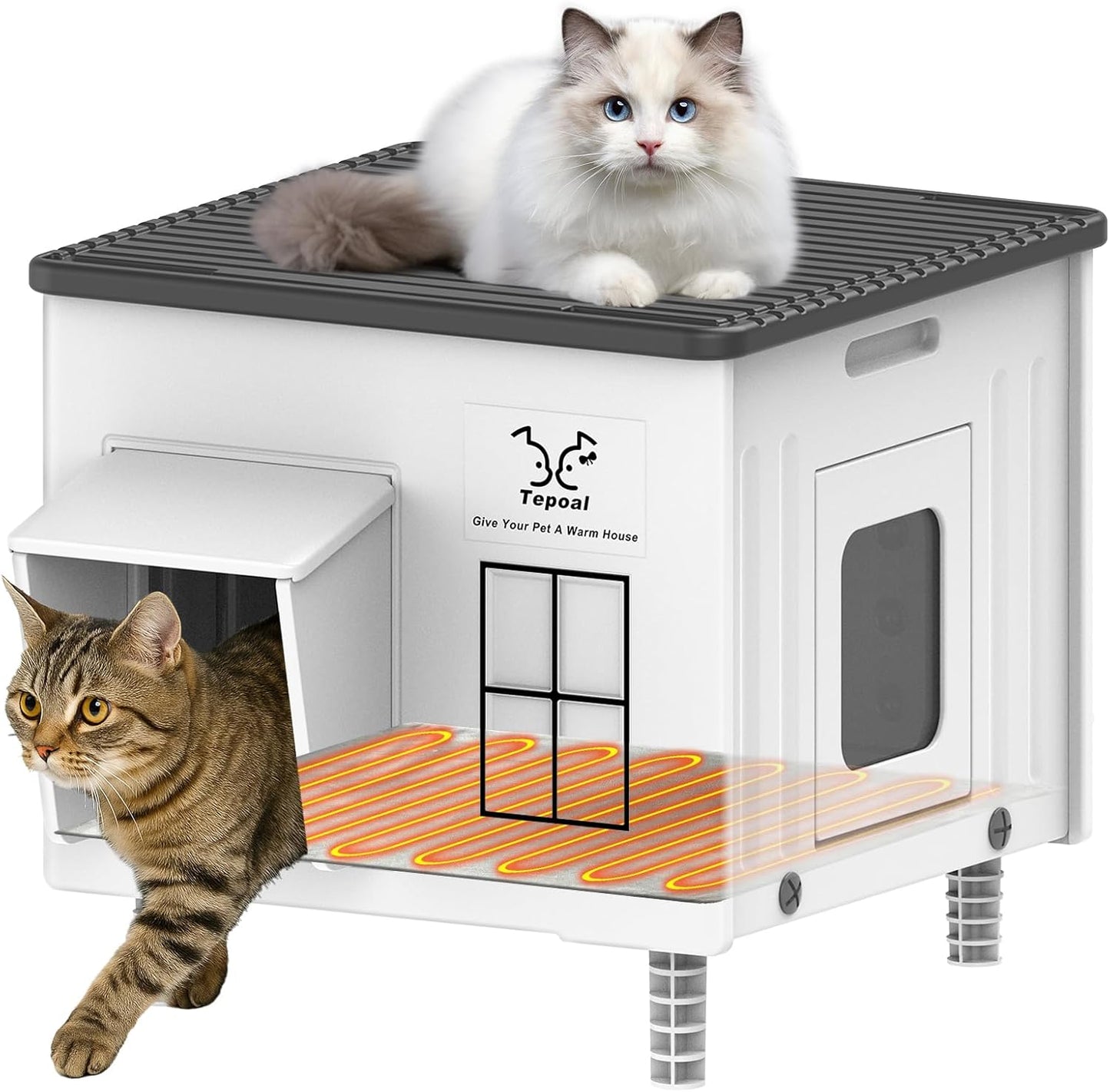 Indestructible Heated Outdoor Cat House for Winter Comfort