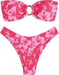 ZAFUL Women's Bandeau O Ring Tie-Dye Bikini - Strapless Fit