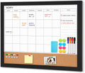 Dry Erase Calendar Whiteboard for Wall 36in x 24in - Cork Combo