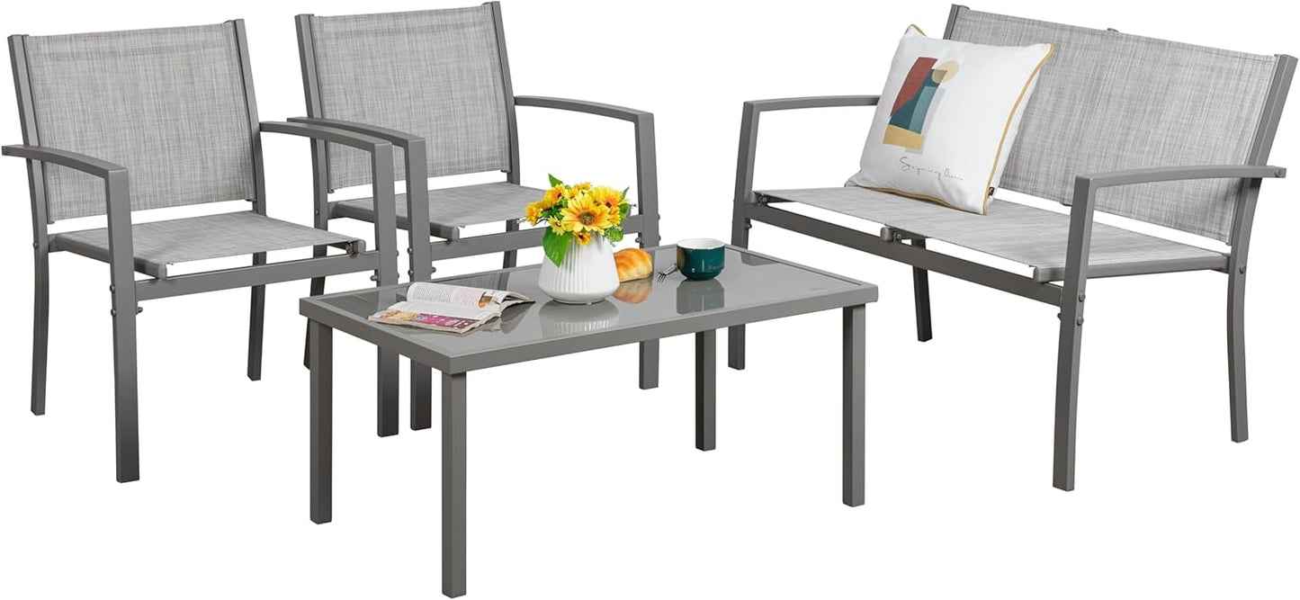 Vongrasig 4 Pieces Patio Furniture Set for Outdoor Relaxation