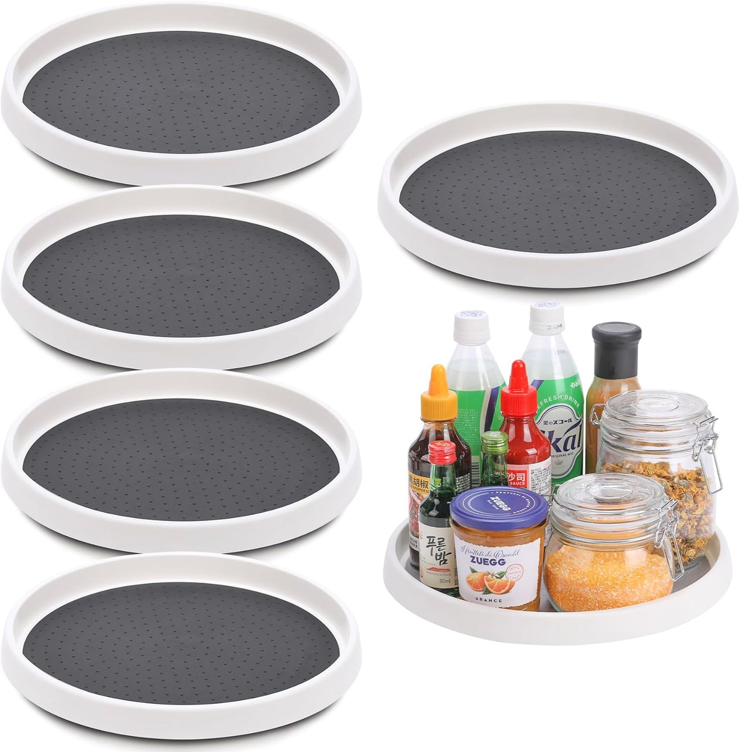 Set of 6 Non-Skid 12 Inch Lazy Susan Turntables for Organizing