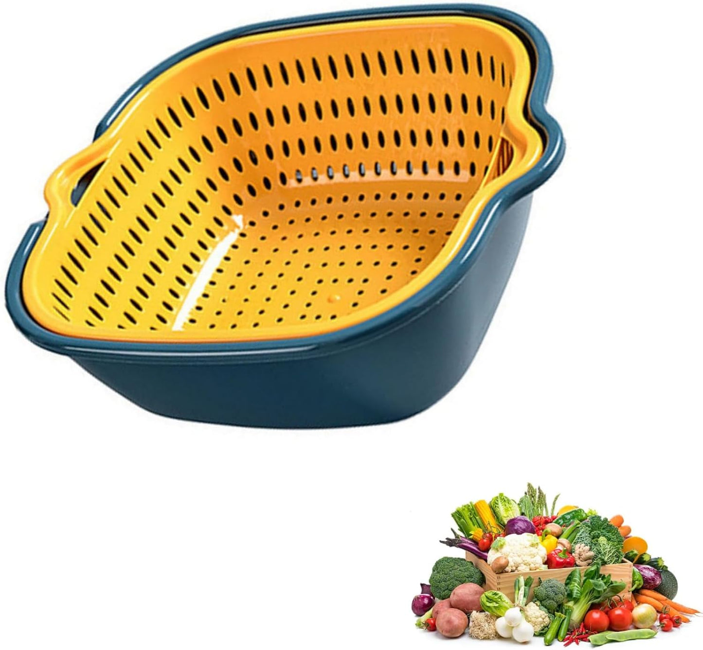 Beufee Fruit Washing Bowl Set - Rinse and Strain Effortlessly!
