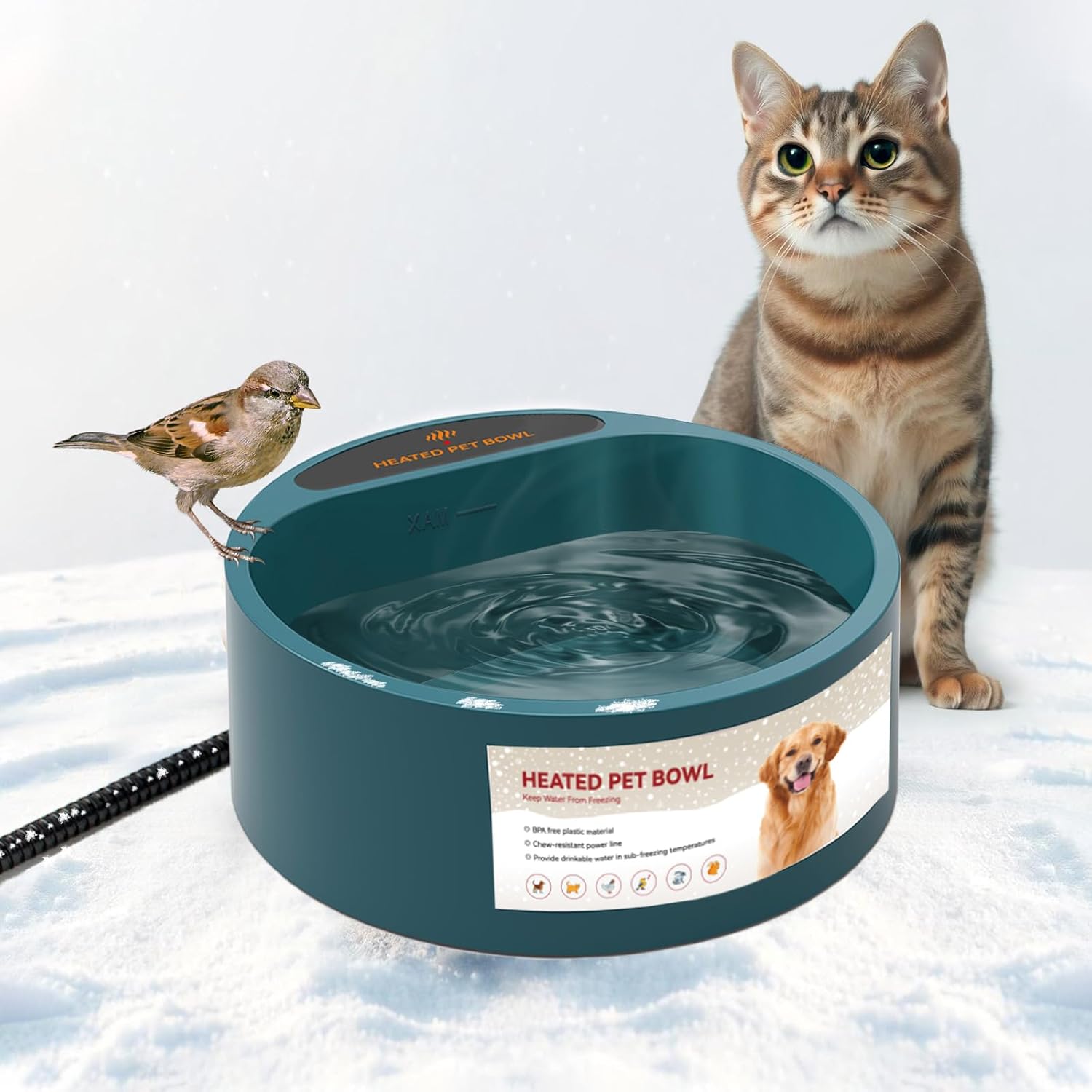 PETLESO Heated Water Bowl 35W - Winter Essential for Pets