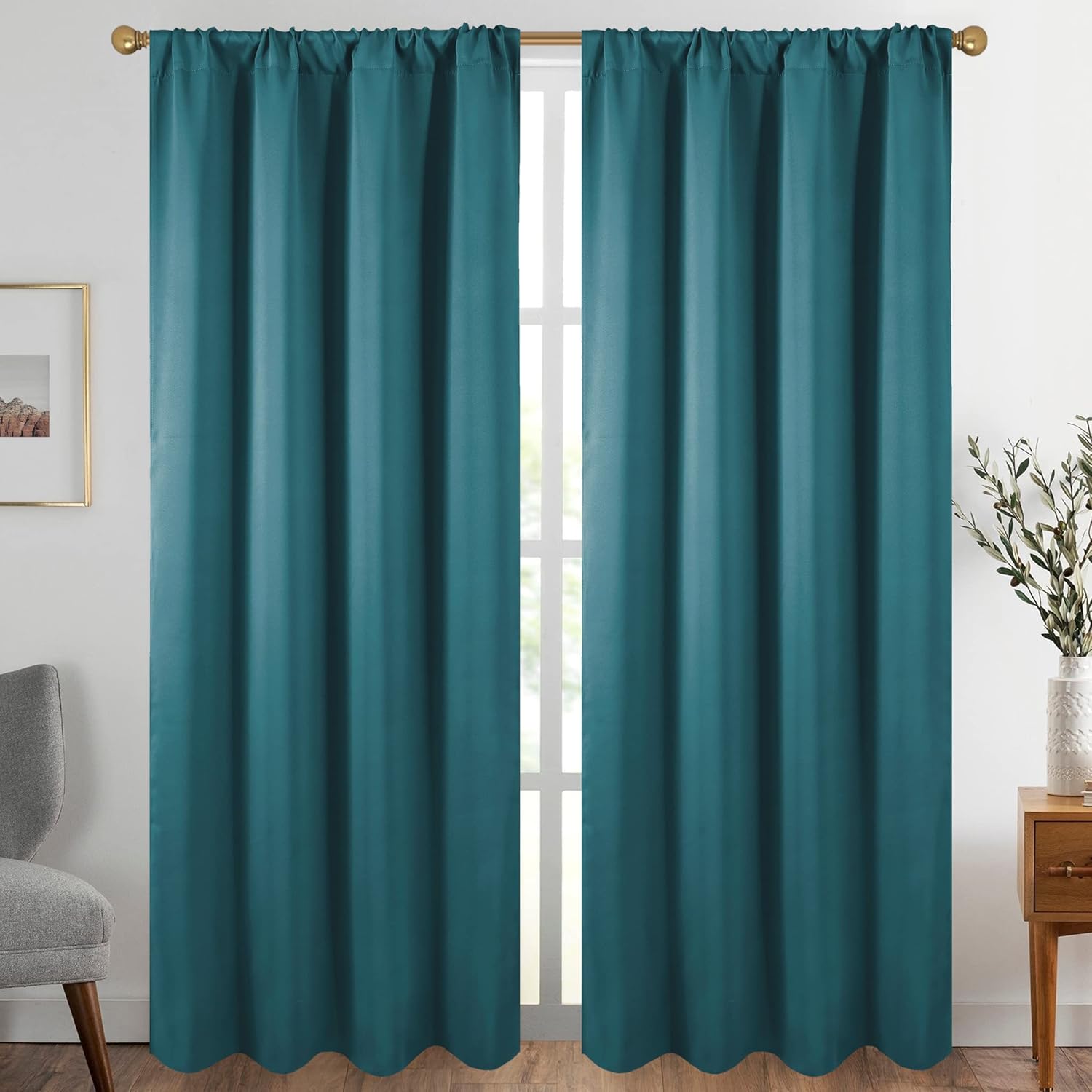 Diraysid Sea Teal Blackout Curtains for Better Sleep and Comfort