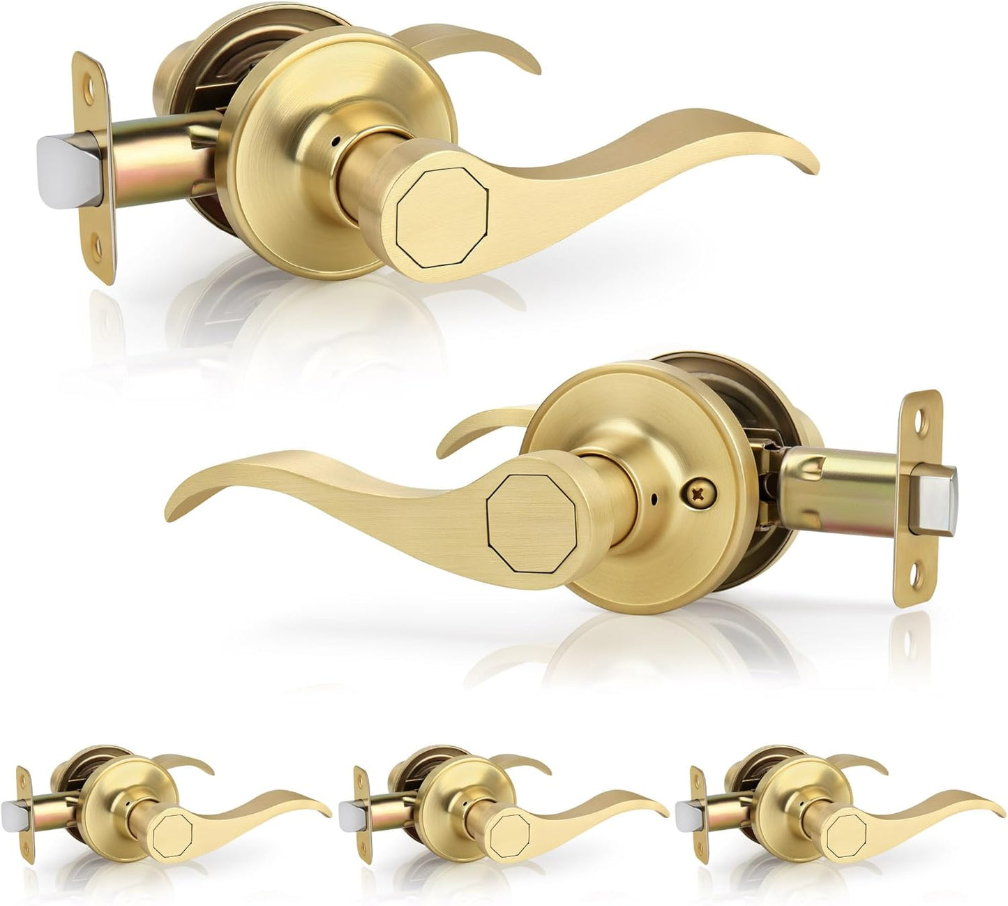 Brushed Gold Wave Style Door Handles for Elegant Interiors