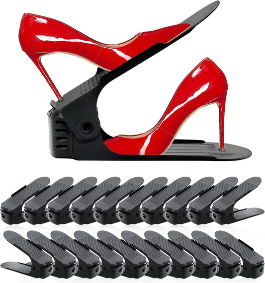 Shoe Slots Organizer 20 Pack - Adjustable Shoe Storage Solution
