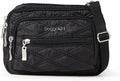 Triple Zip Small Crossbody Bag for Women - Lightweight Convertible