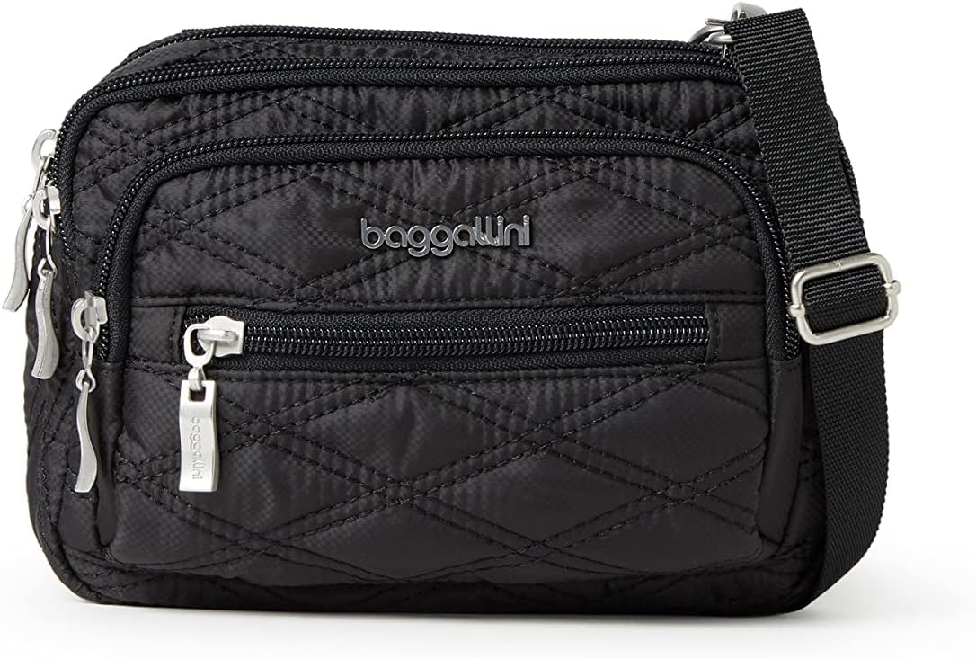 Baggallini Triple Zip Small Crossbody Bag: Lightweight & Versatile