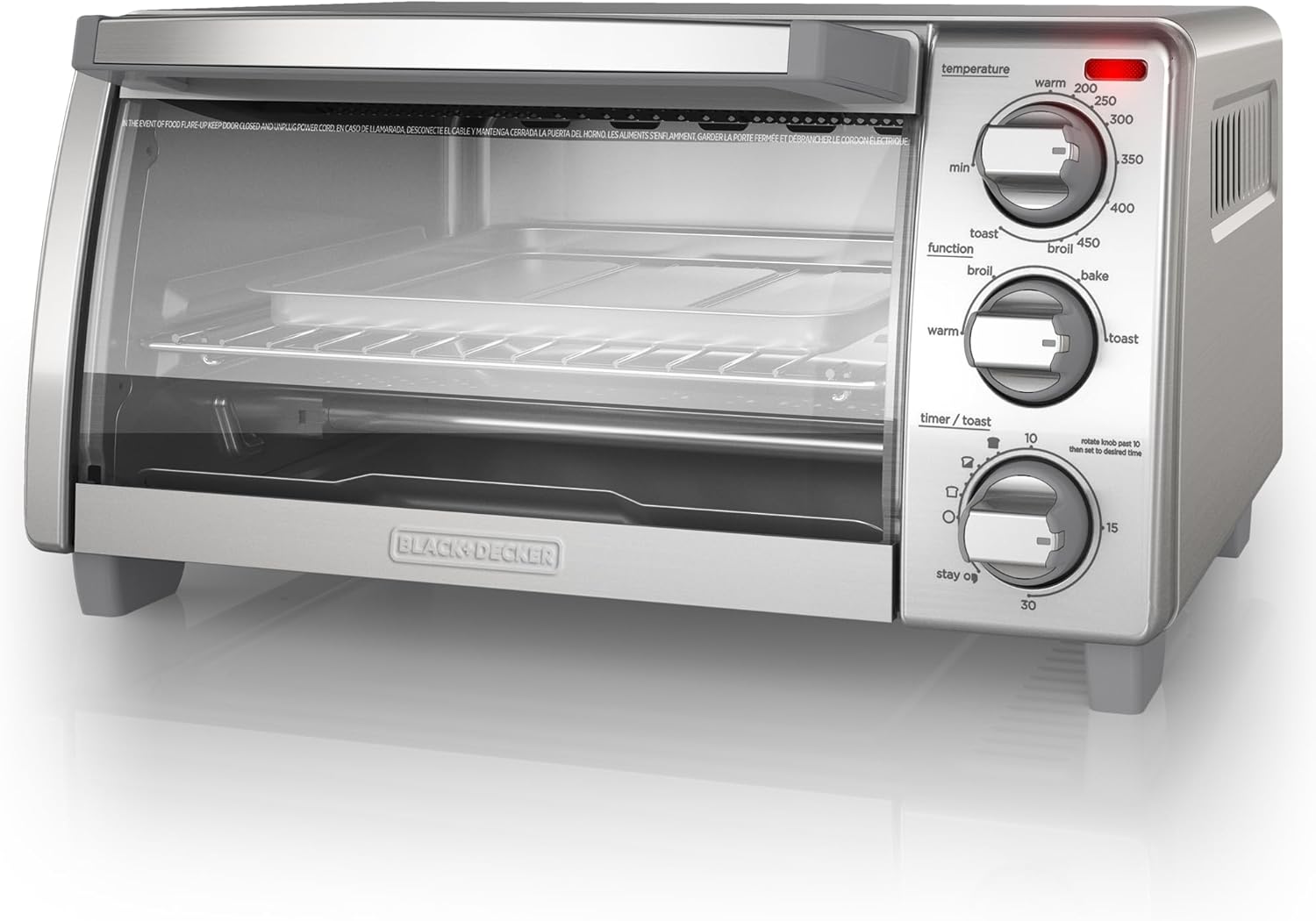 BLACK+DECKER 4-Slice Toaster Oven: Even Toast Precision