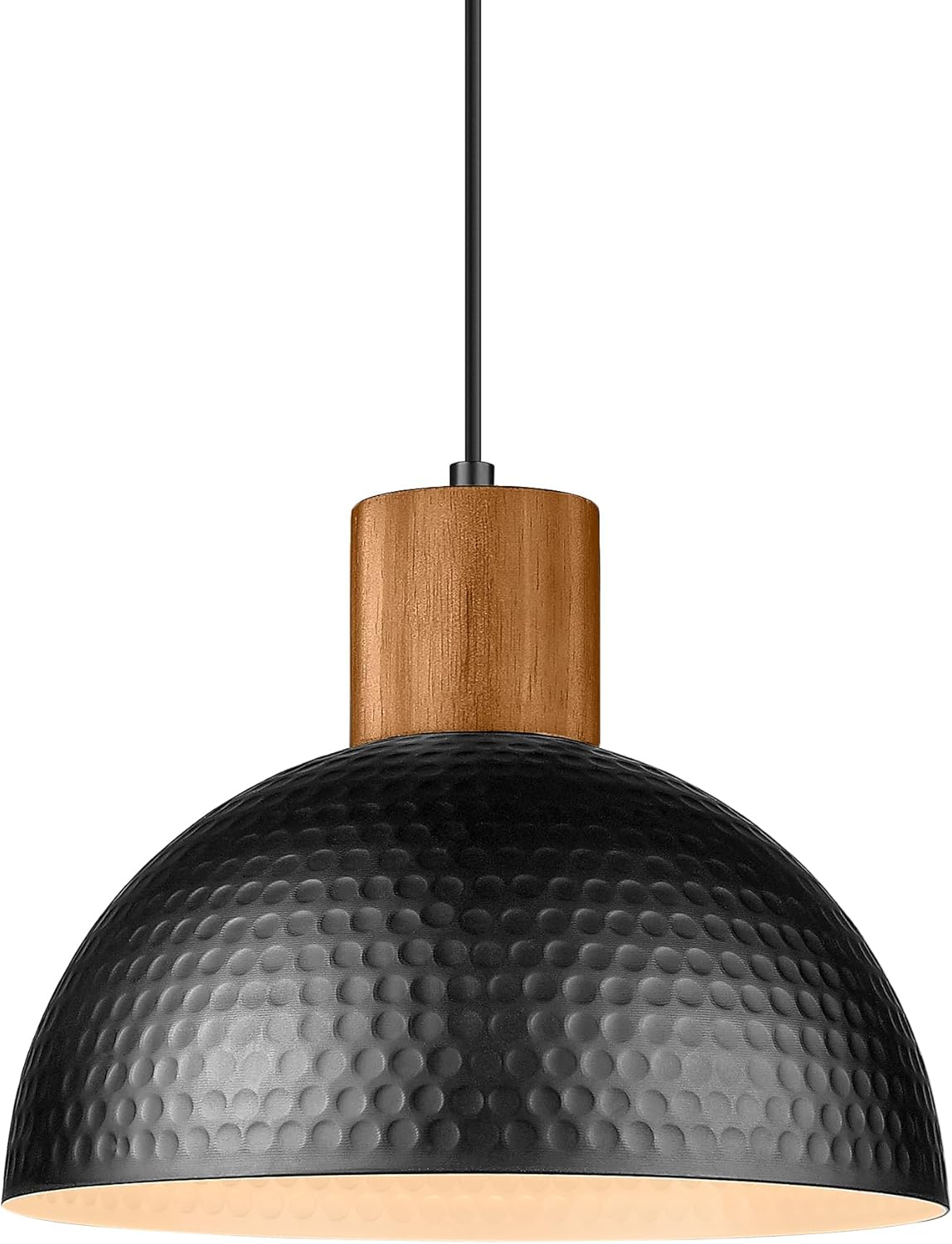 ELYONA 12in Hammered Metal Pendant Light for Modern Spaces